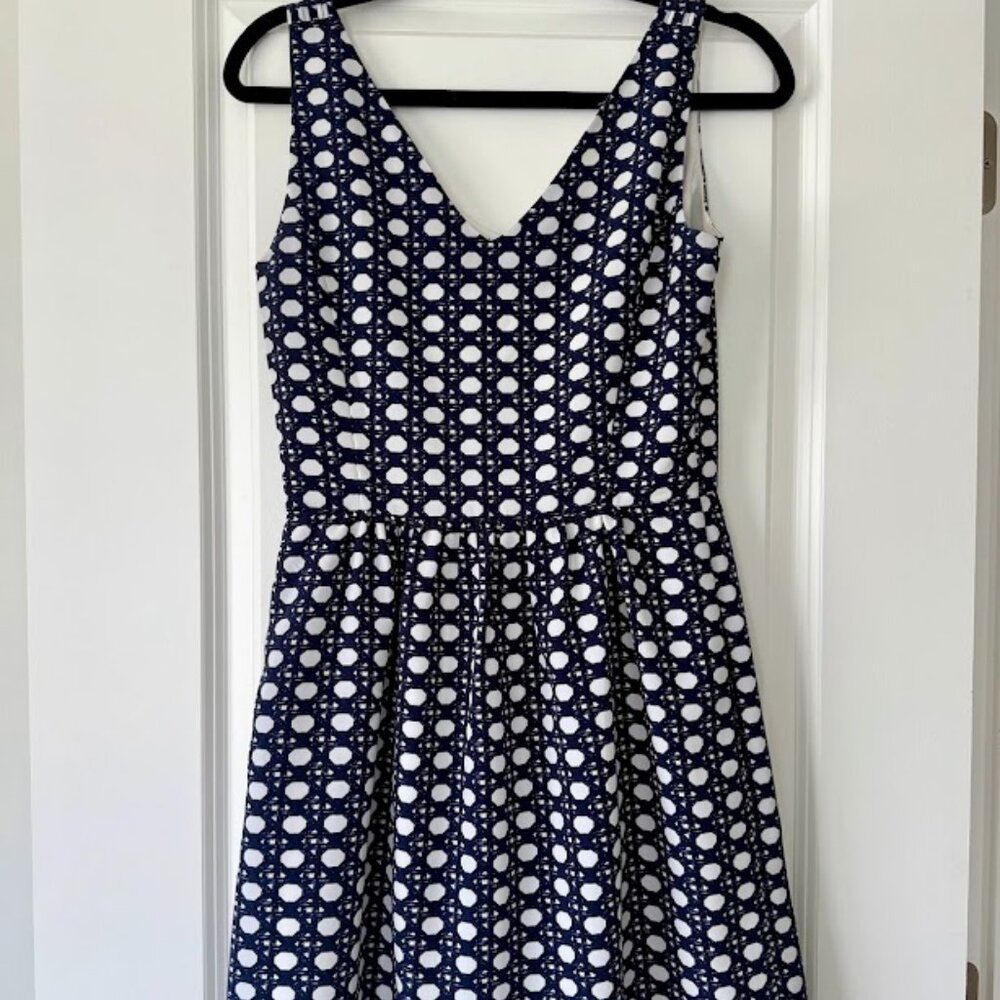 Vineyard Vines Women's Navy and White Mini Dress